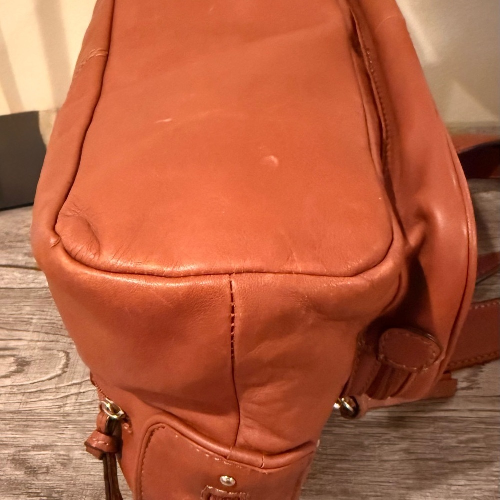 Tignanello Brown Genuine Leather Shoulder Bag Multi-Pocket Satchel Purse - Picture 9 of 17